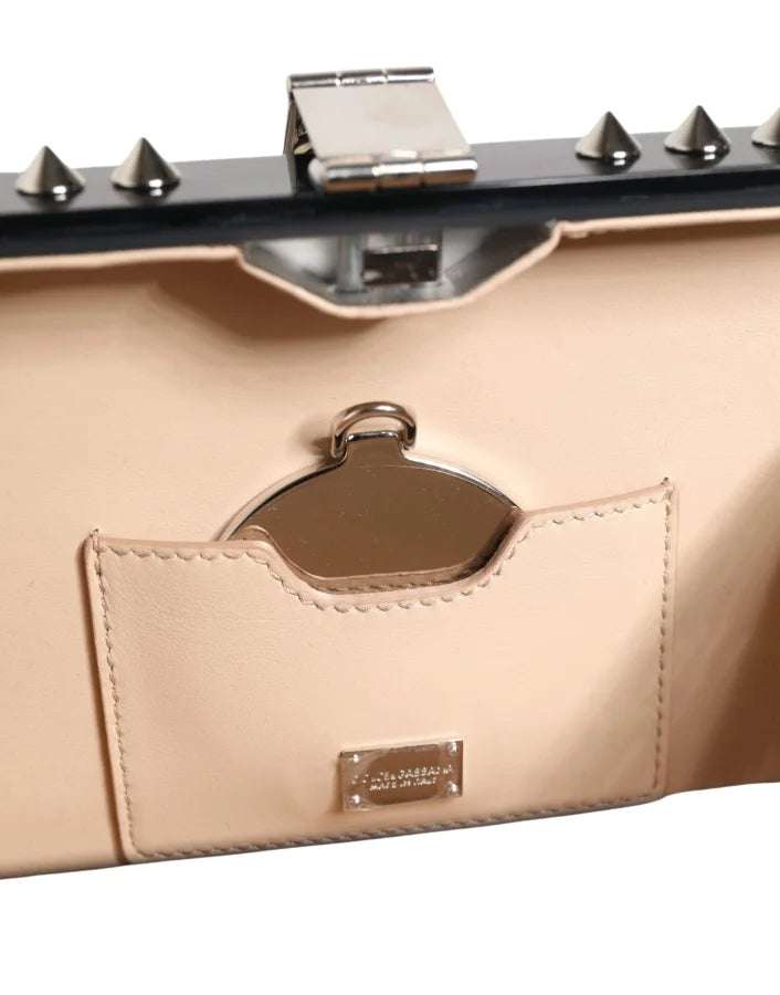 Dolce & Gabbana Black Acrylic Plexiglass Studded DOLCE BOX Clutch Bag