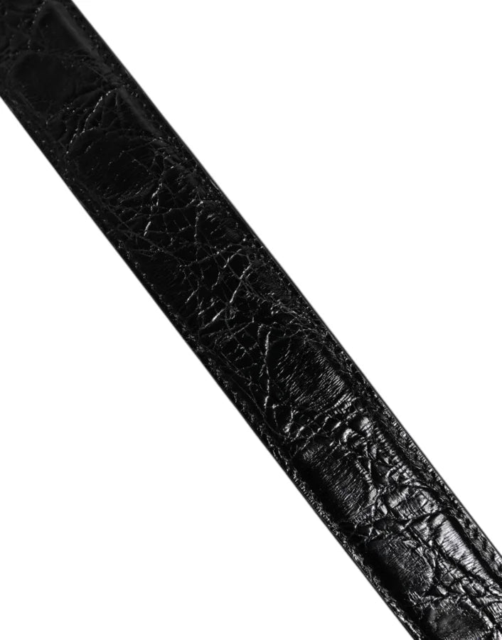 Dolce & Gabbana Black Alligator Leather Bag Shoulder Strap