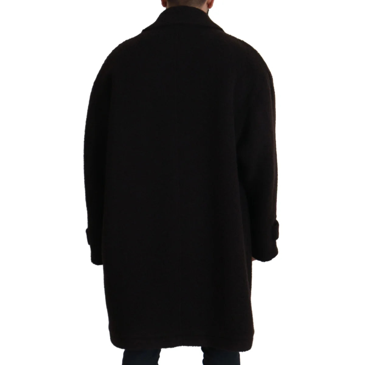 Dolce & Gabbana Black Alpaca Button Down Trench Coat Jacket