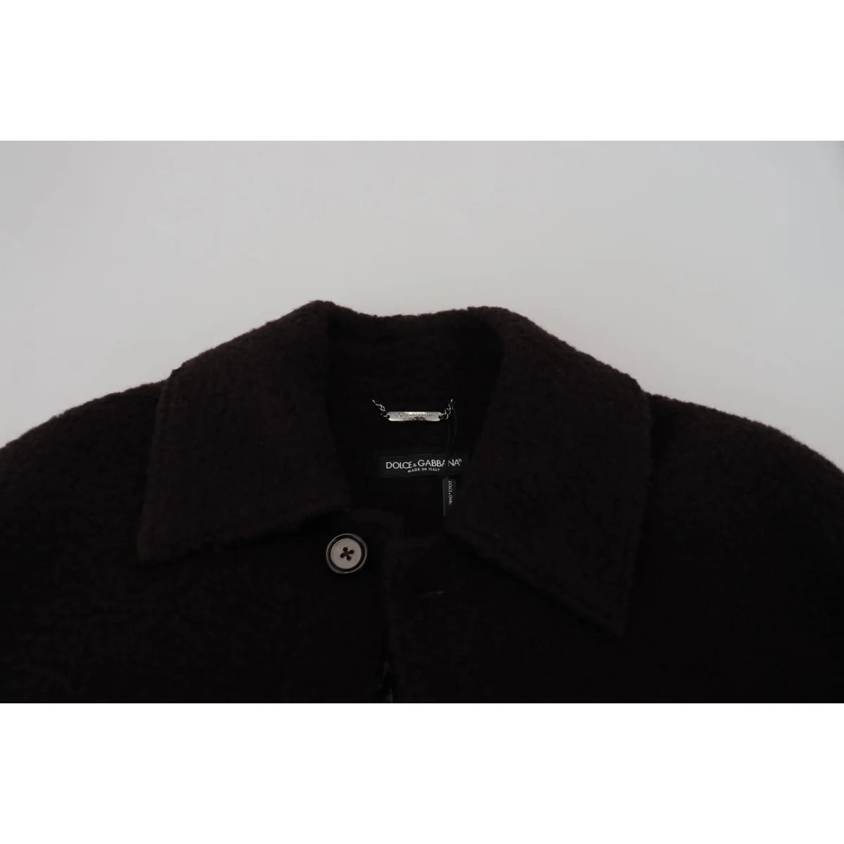 Dolce & Gabbana Black Alpaca Button Down Trench Coat Jacket