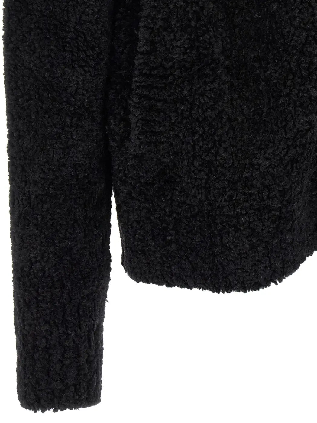Dolce &amp; Gabbana Black Alpaca Leather Cardigan