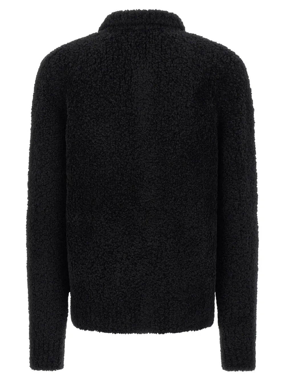 Dolce & Gabbana Black Alpaca Leather Cardigan