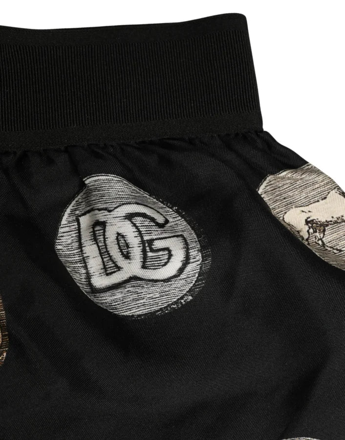 Dolce &amp; Gabbana Black Ancient Coin Print Boxer Shorts Underwear
