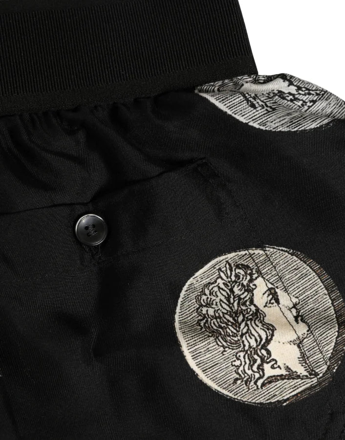 Dolce &amp; Gabbana Black Ancient Coin Print Boxer Shorts Underwear