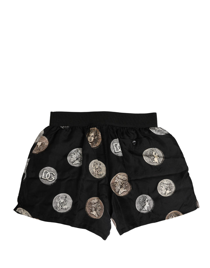 Dolce &amp; Gabbana Black Ancient Coin Print Boxer Shorts Underwear