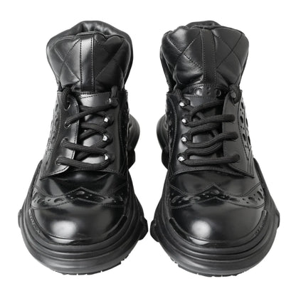 Dolce Gabbana Black Ankle Boots Italian Luxury Mens Footwear &