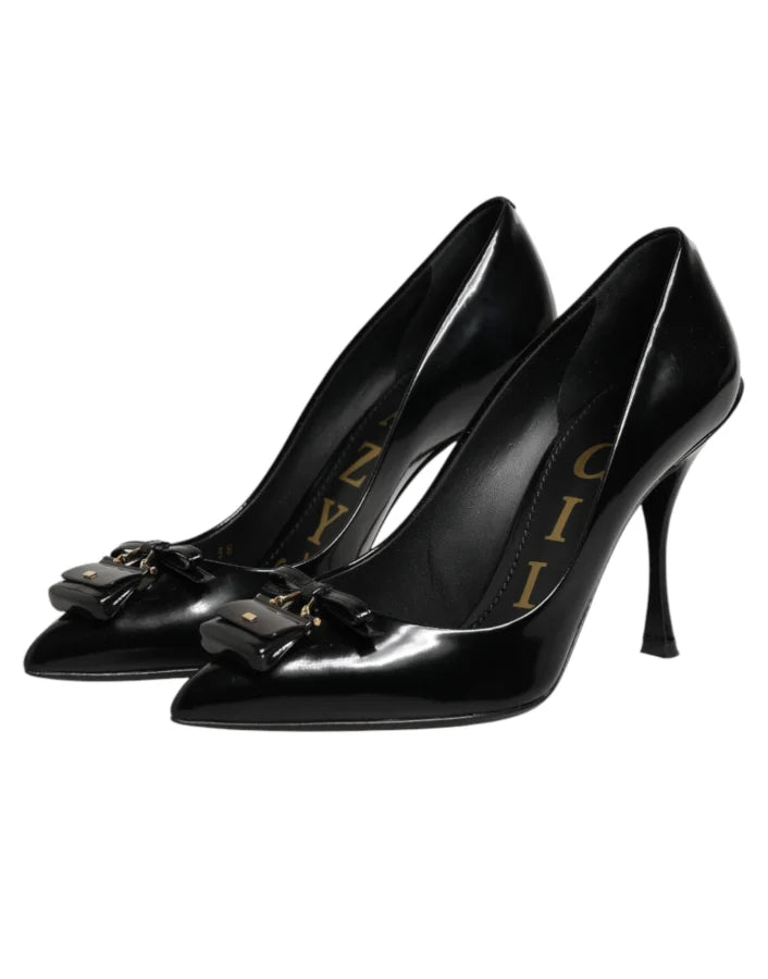 Dolce & Gabbana Black Bag Embellished Heels Pumps Shoes