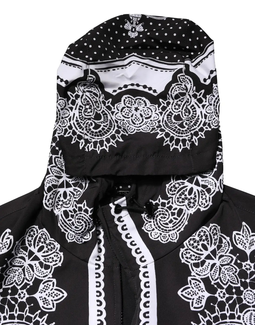 Dolce &amp; Gabbana Black Bandana Print Hooded Bomber Jacket