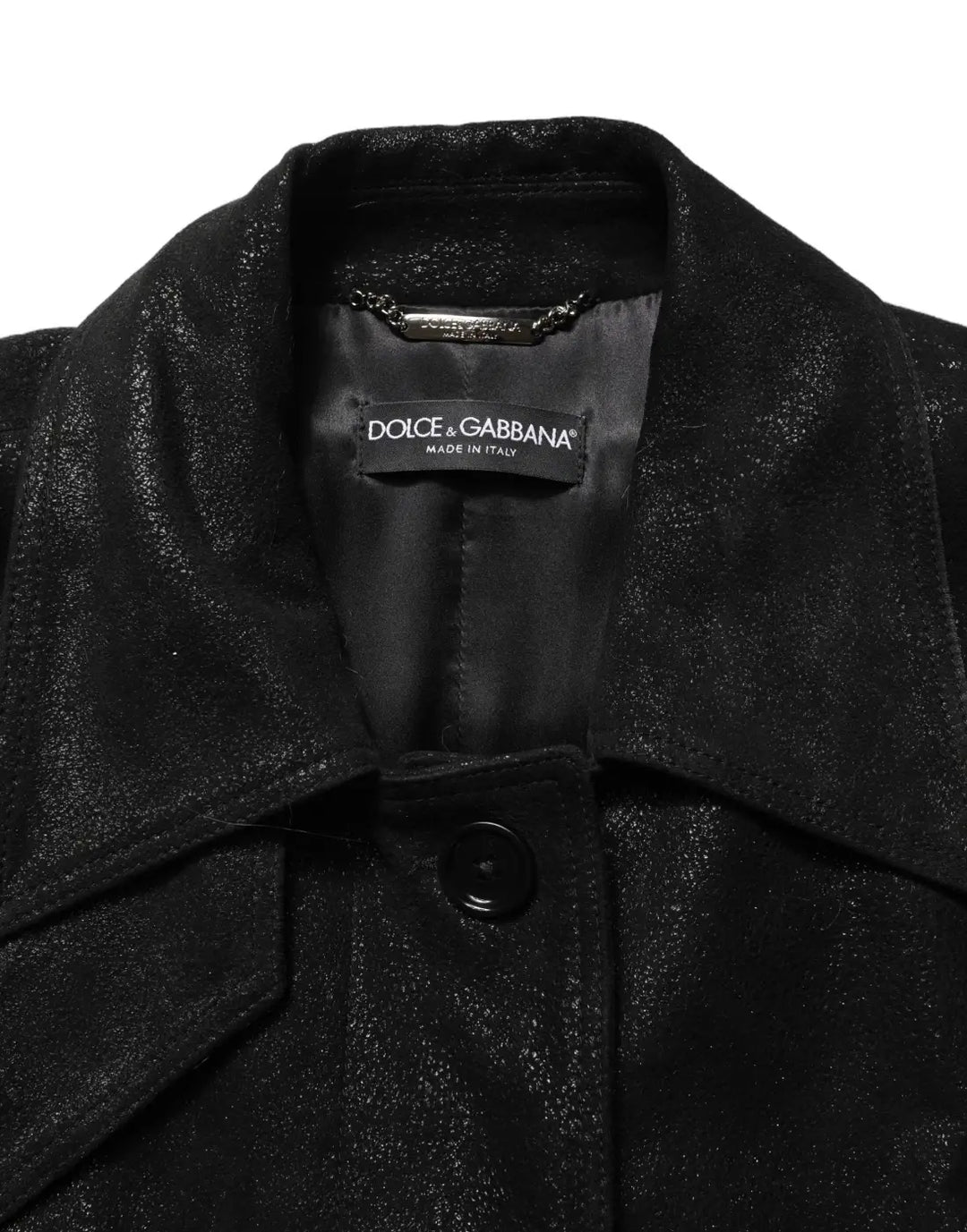 Dolce &amp; Gabbana Black Belted Sheepskin Trench Coat Jacket