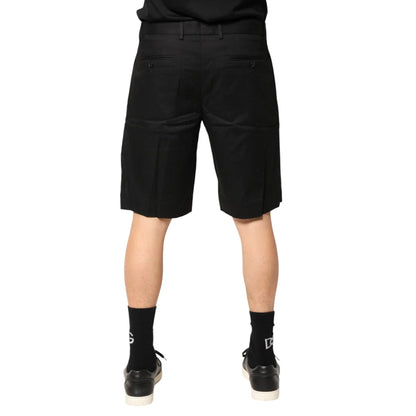 Dolce & Gabbana Black Bermuda Shorts Premium Cotton Everyday Style