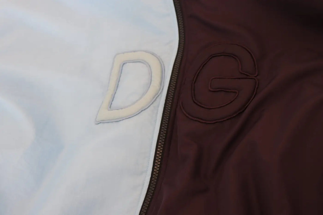 Dolce &amp; Gabbana Black Blue DG Hooded Full Zip Men Jacket