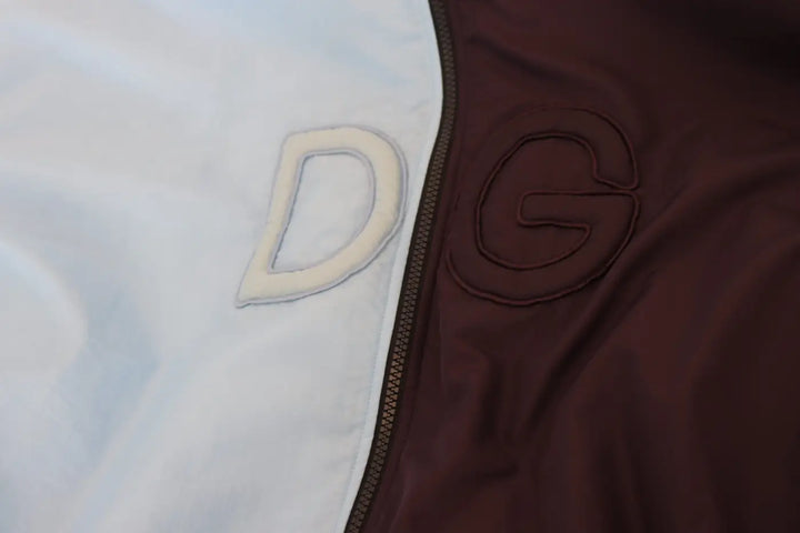 Dolce &amp; Gabbana Black Blue DG Hooded Full Zip Men Jacket