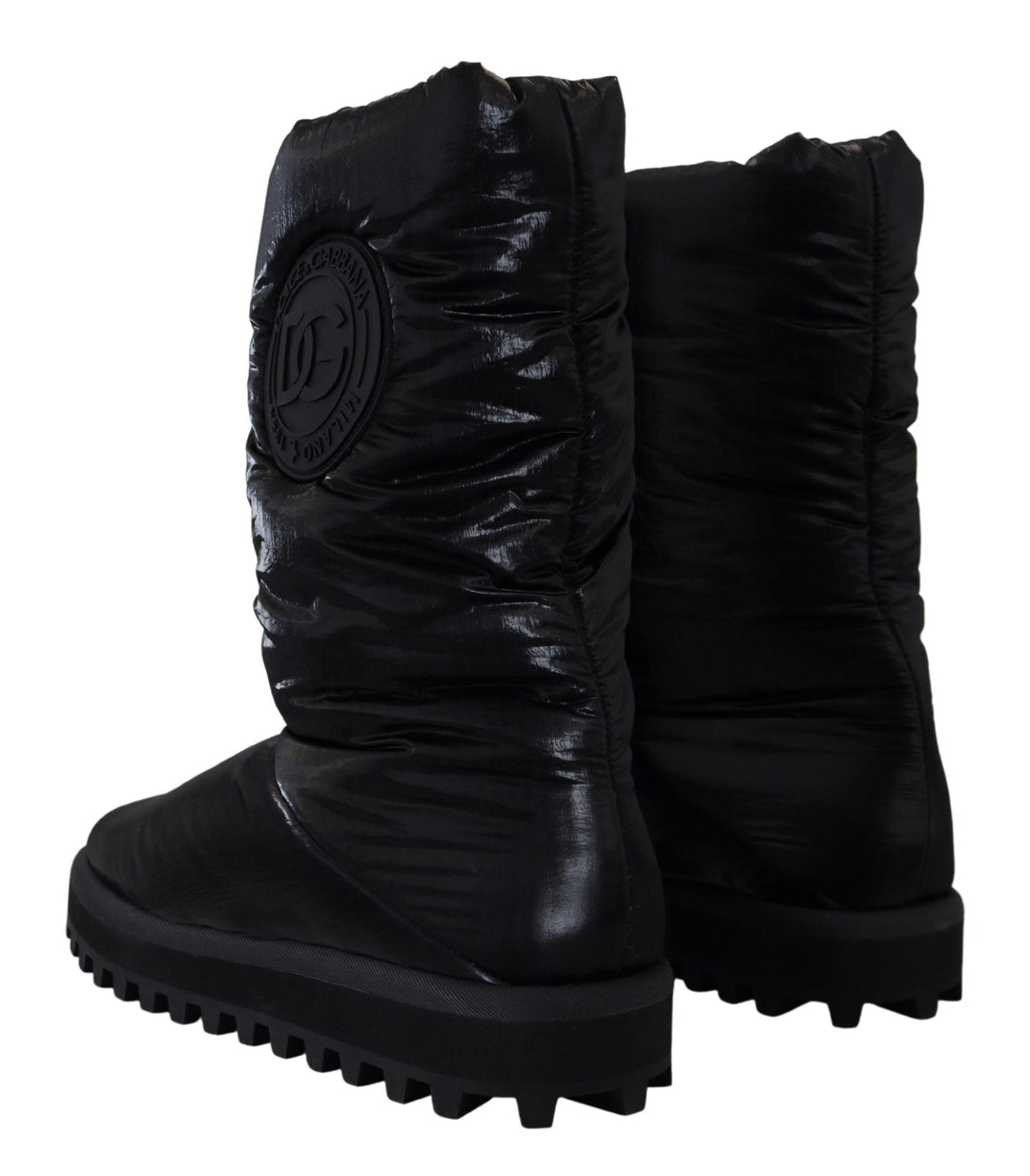 Dolce &amp; Gabbana Black Boots Padded Mid Calf Winter Shoes
