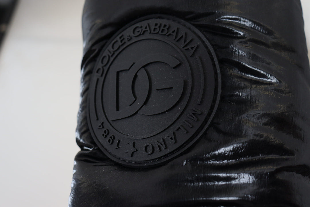 Dolce &amp; Gabbana Black Boots Padded Mid Calf Winter Shoes