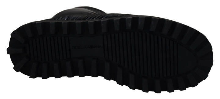 Dolce &amp; Gabbana Black Boots Padded Mid Calf Winter Shoes