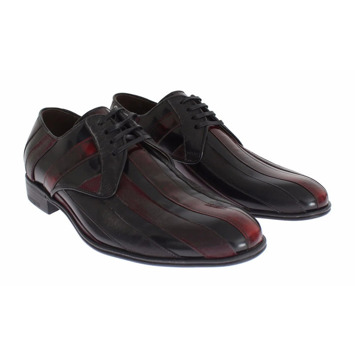 Dolce & Gabbana Black Bordeaux Leather Dress Formal Shoes