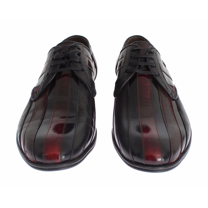 Dolce & Gabbana Black Bordeaux Leather Dress Formal Shoes