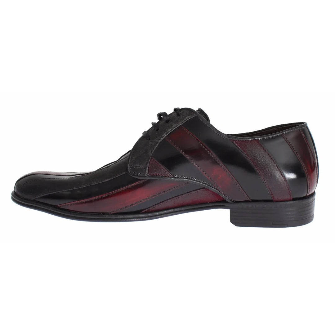 Dolce & Gabbana Black Bordeaux Leather Dress Formal Shoes