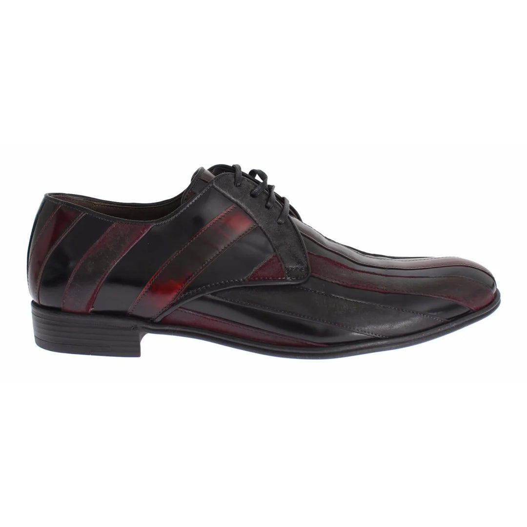 Dolce & Gabbana Black Bordeaux Leather Dress Formal Shoes