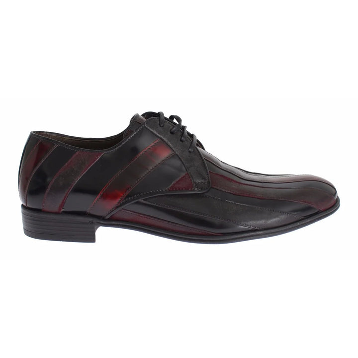Dolce & Gabbana Black Bordeaux Leather Dress Formal Shoes