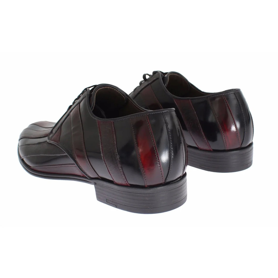 Dolce & Gabbana Black Bordeaux Leather Dress Formal Shoes