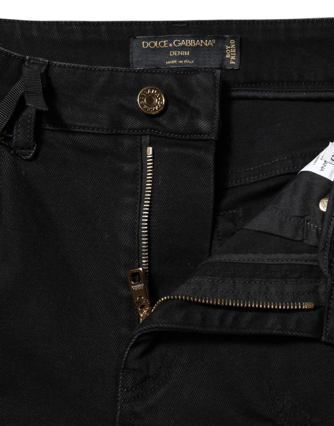 Dolce &amp; Gabbana Black Boyfriend Cotton Flared Denim Jeans