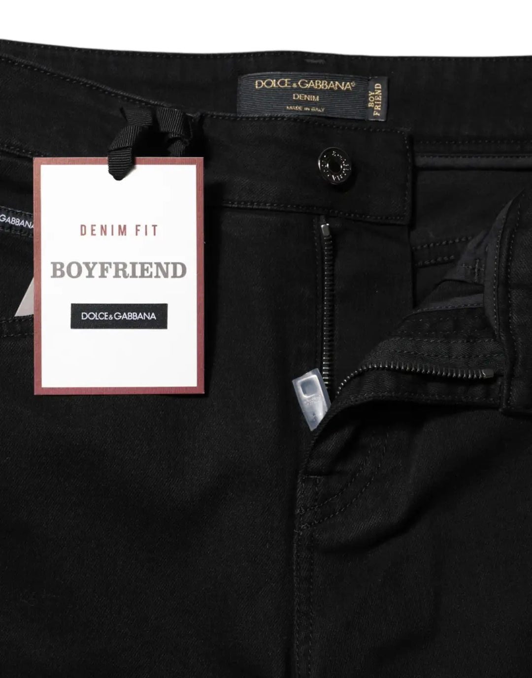 Dolce &amp; Gabbana Black Boyfriend Cotton Stretch Denim Jeans