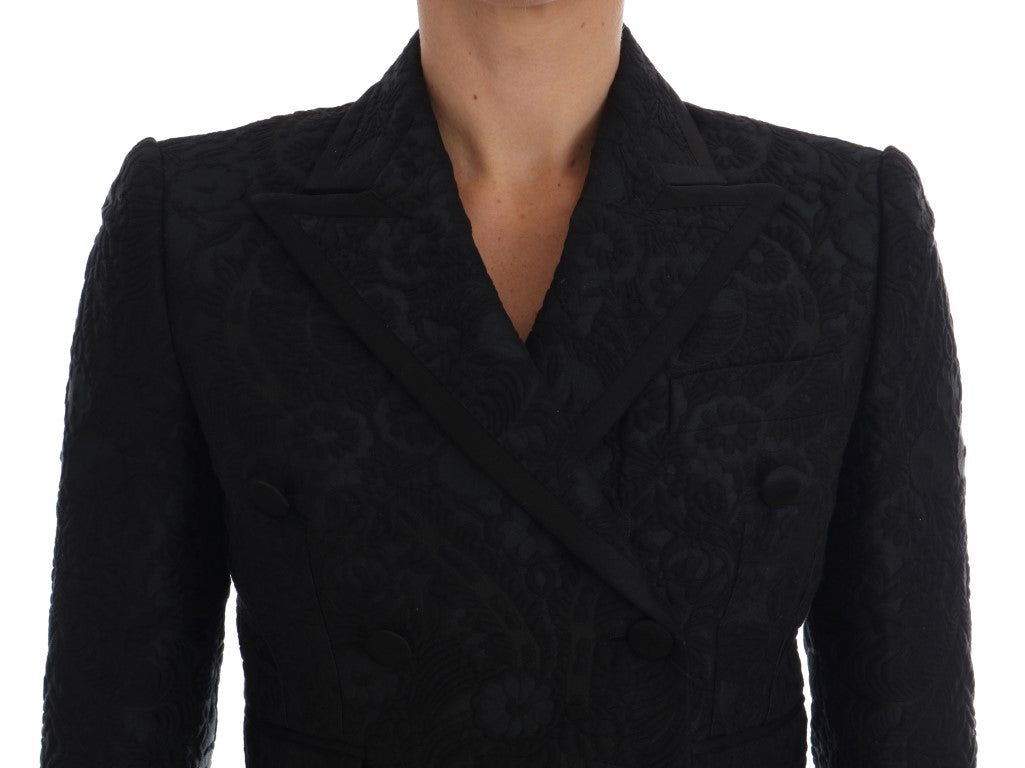 Dolce &amp; Gabbana Coats Jackets - Black Brocade Blazer Jacket