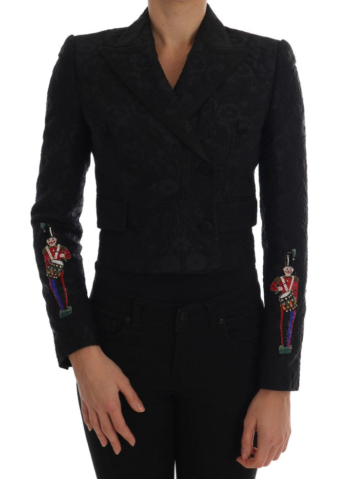 Dolce &amp; Gabbana Coats Jackets - Black Brocade Blazer Jacket