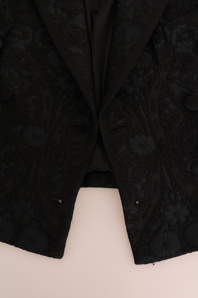 Dolce &amp; Gabbana Coats Jackets - Black Brocade Blazer Jacket