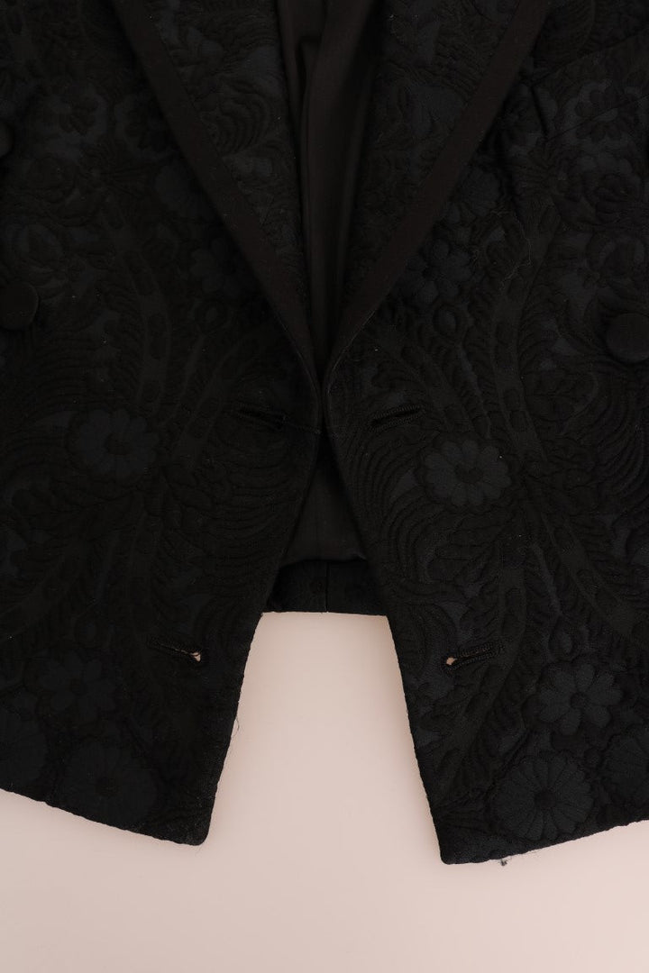 Dolce &amp; Gabbana Coats Jackets - Black Brocade Blazer Jacket