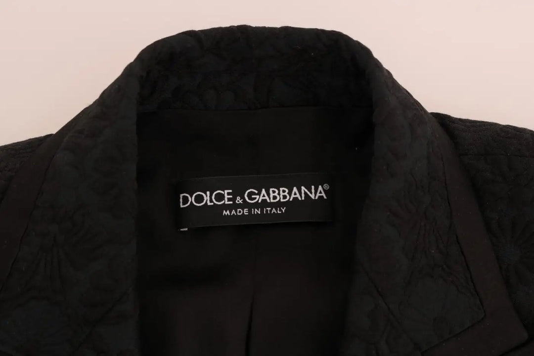 Dolce &amp; Gabbana Black Brocade Blazer Jacket