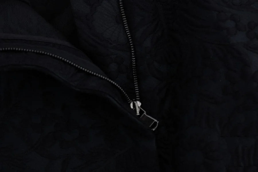 Dolce & Gabbana Black Brocade High Waist Capri Shorts