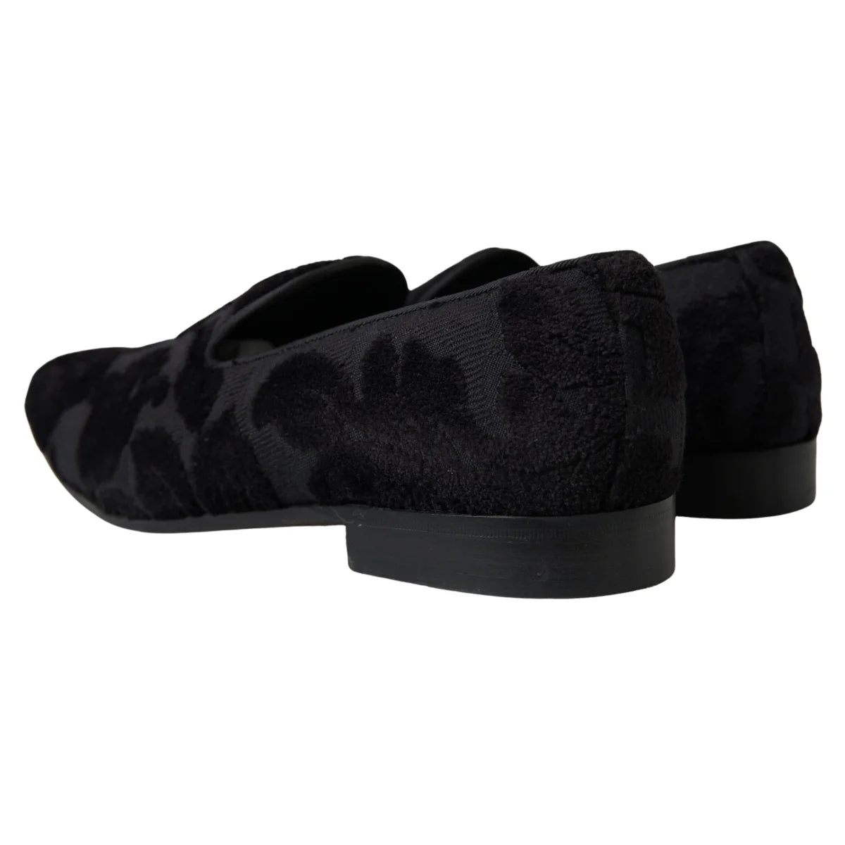 Dolce & Gabbana Black Brocade Loafers Formal Shoes