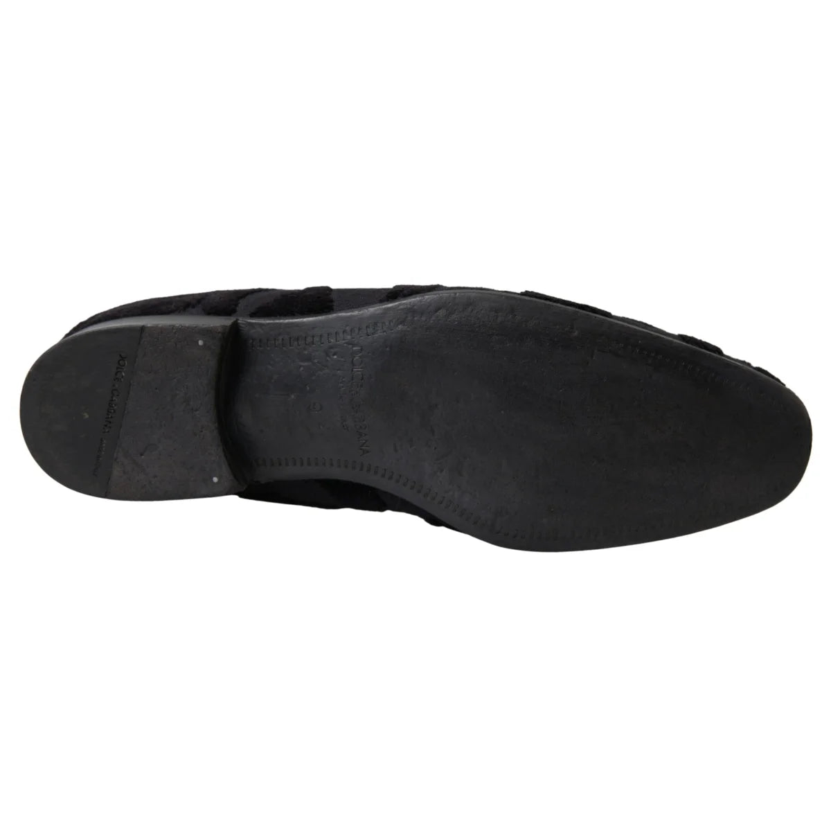 Dolce & Gabbana Black Brocade Loafers Formal Shoes