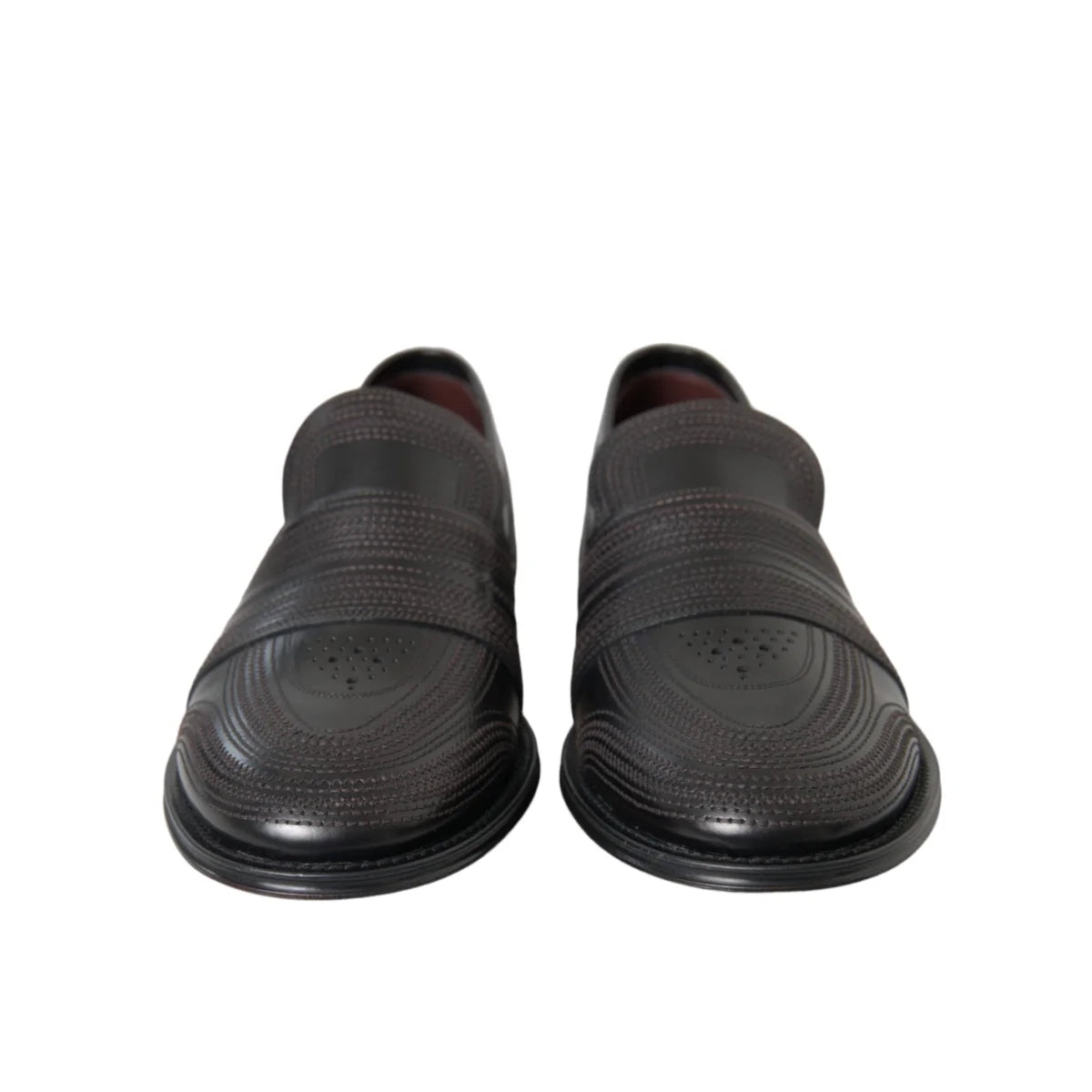 Dolce & Gabbana Black Brown Leather Loafer Men Dress Shoes