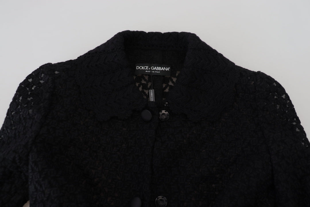 Dolce &amp; Gabbana Overcoats - Black Button Down Long Blazer Cotton Jacket