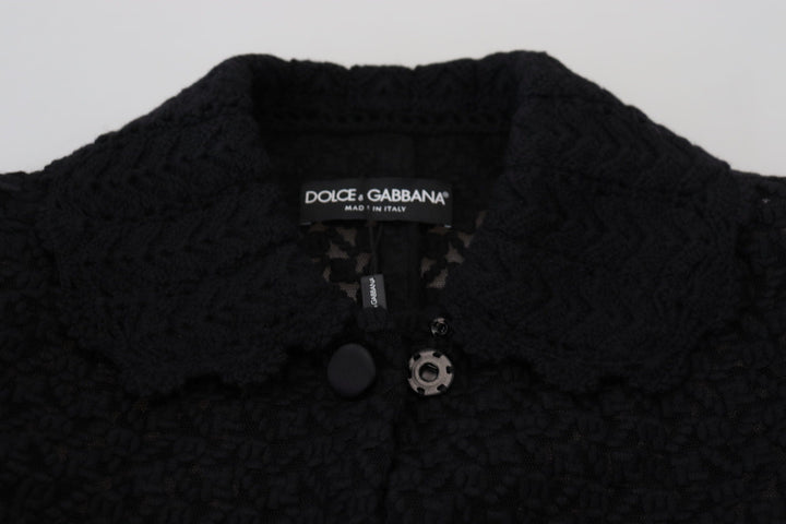 Dolce &amp; Gabbana Overcoats - Black Button Down Long Blazer Cotton Jacket
