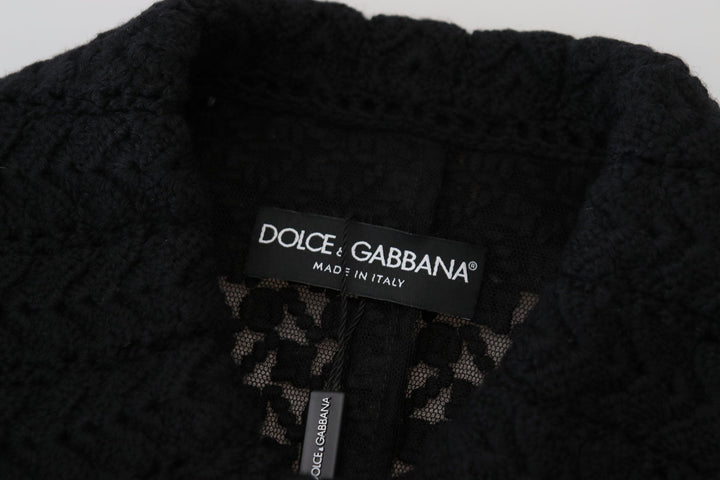 Dolce &amp; Gabbana Overcoats - Black Button Down Long Blazer Cotton Jacket