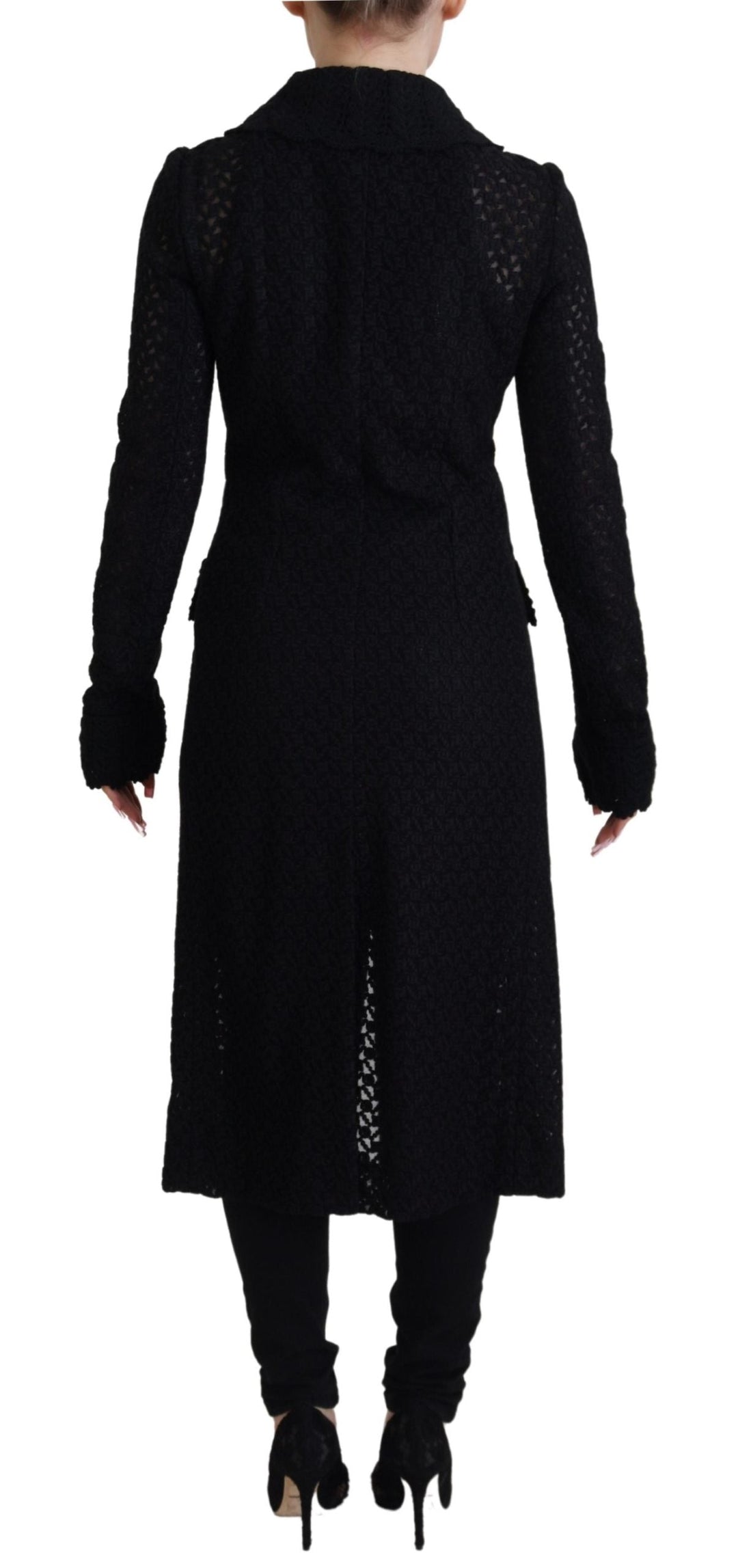 Dolce &amp; Gabbana Overcoats - Black Button Down Long Blazer Cotton Jacket
