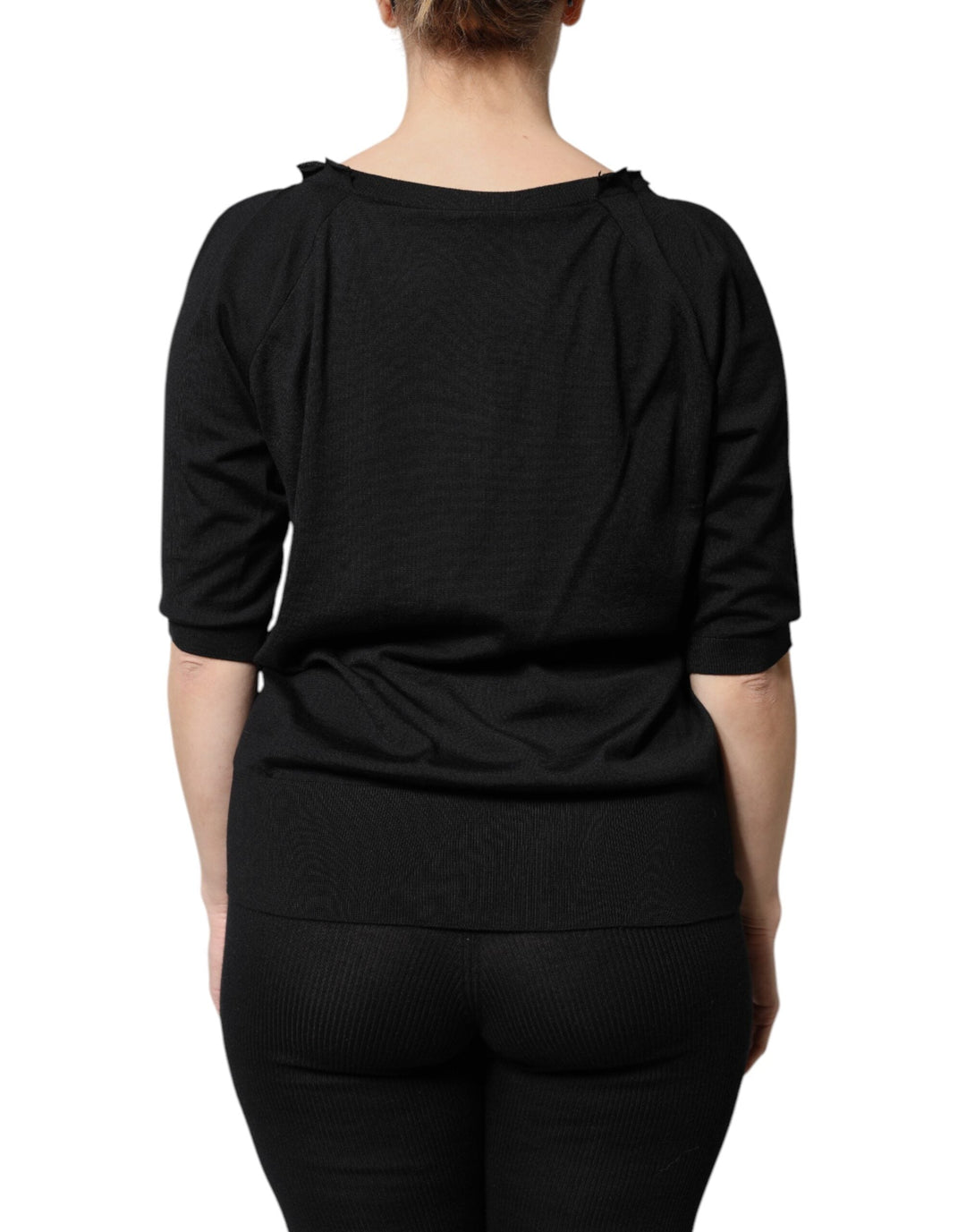 Dolce &amp; Gabbana Blouses - Women’s Black Button Down Short Sleeve Blouse Top