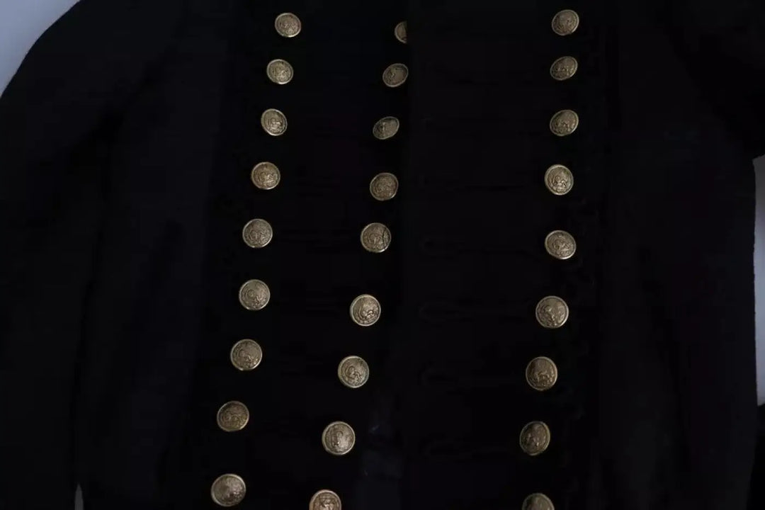 Dolce &amp; Gabbana Black Button Embellished Military Jacket