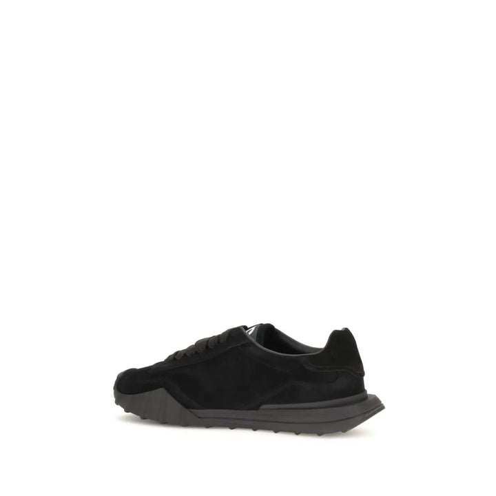 Dolce &amp; Gabbana Black Calf Leather Bos Taurus Athletic Sneakers
