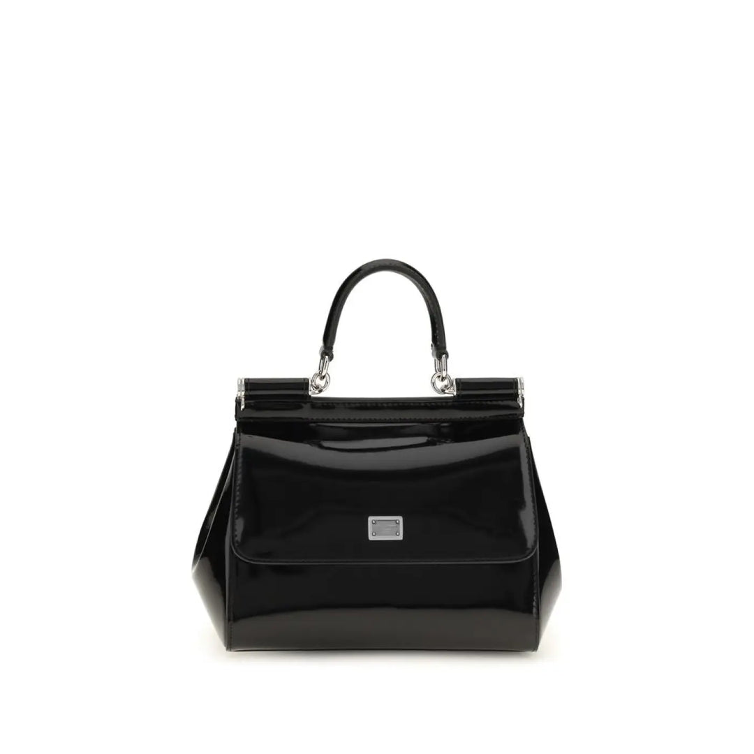 Dolce &amp; Gabbana Black Calf Leather Bos Taurus Handbag