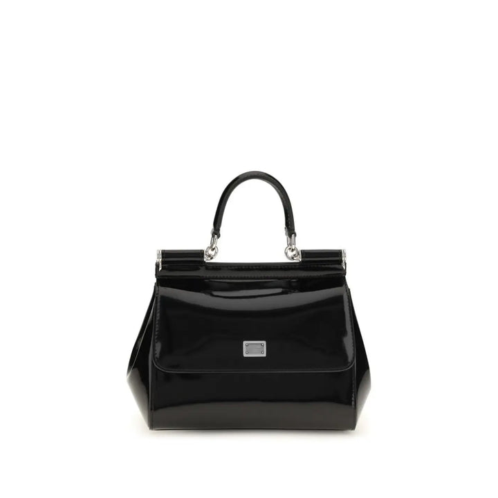 Dolce &amp; Gabbana Black Calf Leather Bos Taurus Handbag