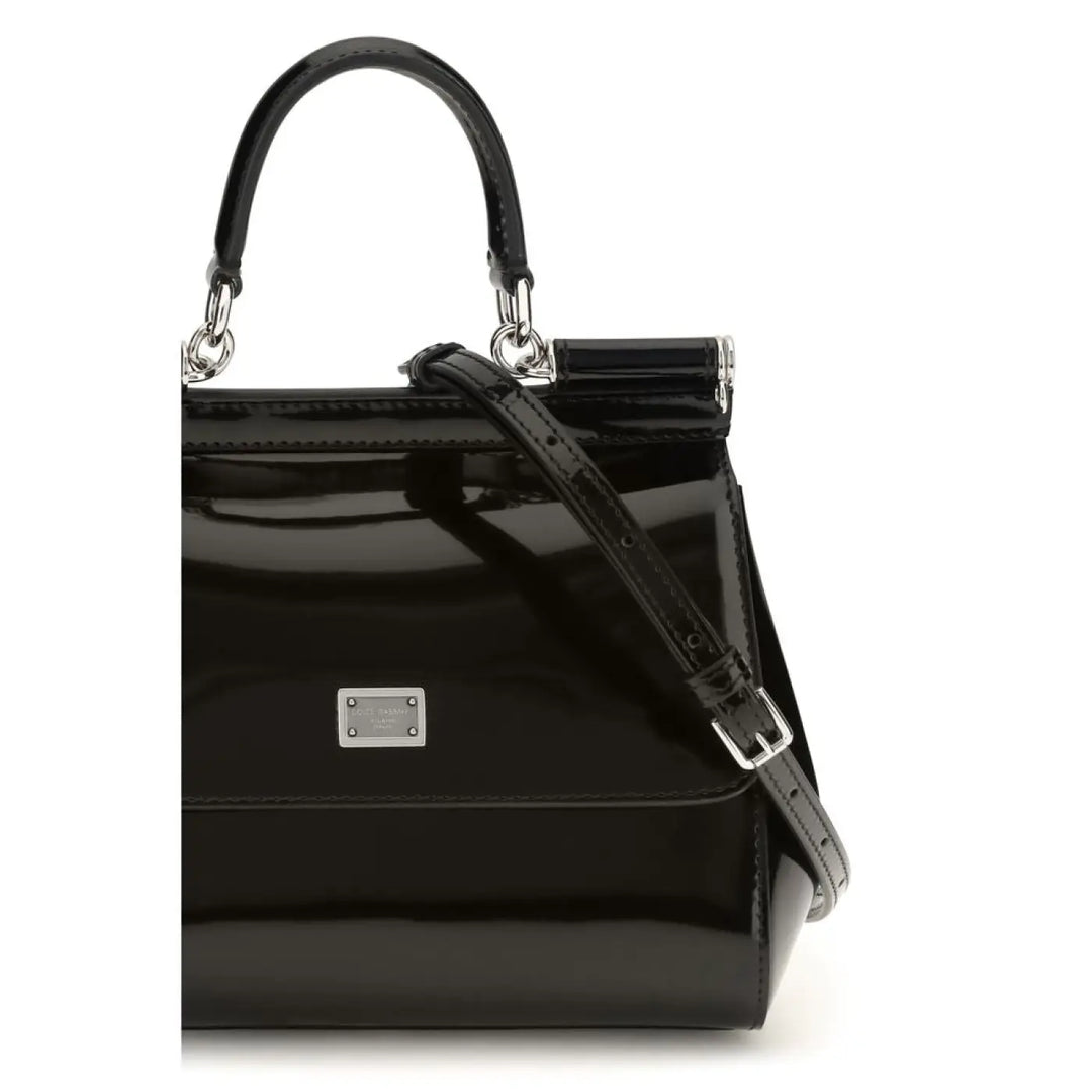 Dolce &amp; Gabbana Black Calf Leather Bos Taurus Handbag