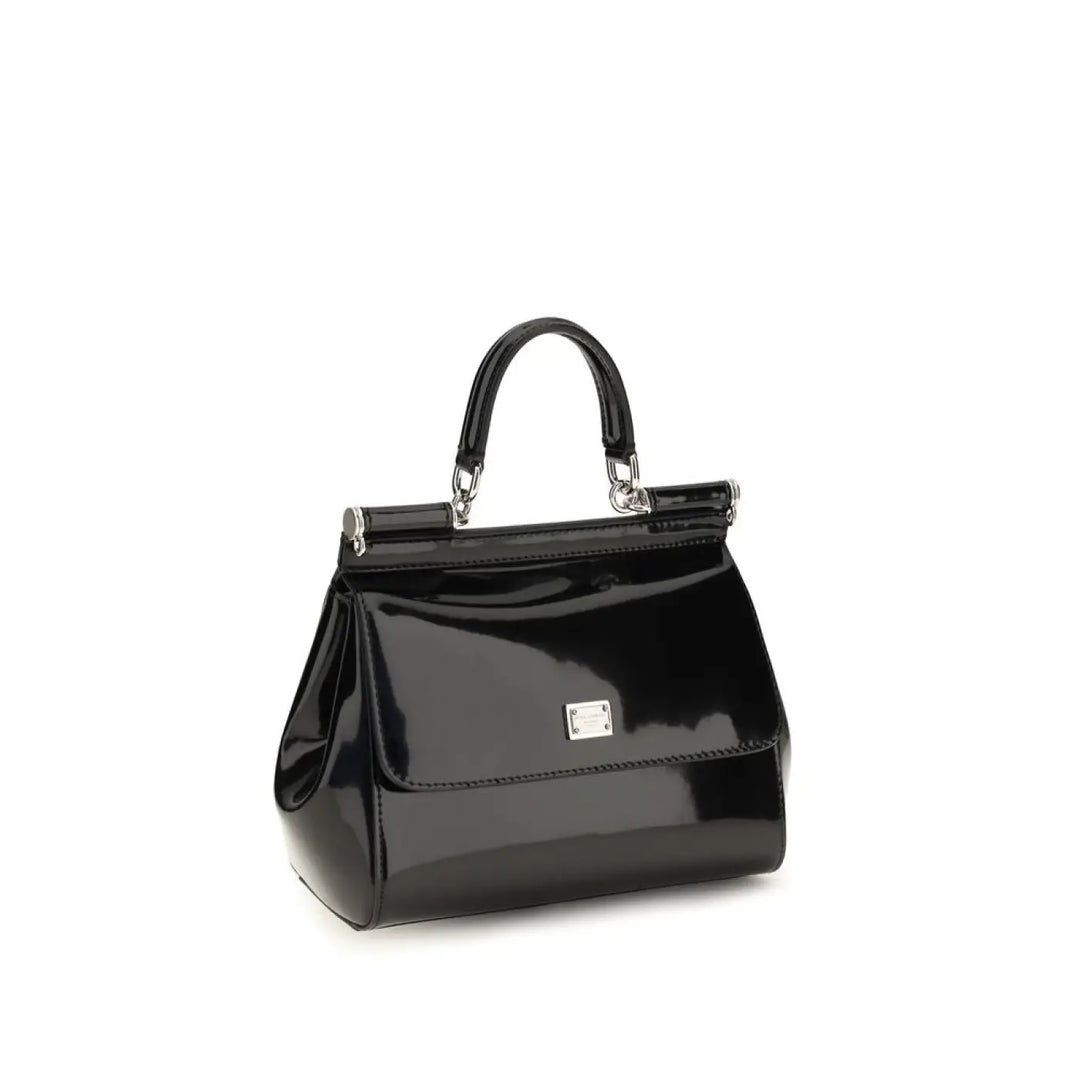 Dolce &amp; Gabbana Black Calf Leather Bos Taurus Handbag