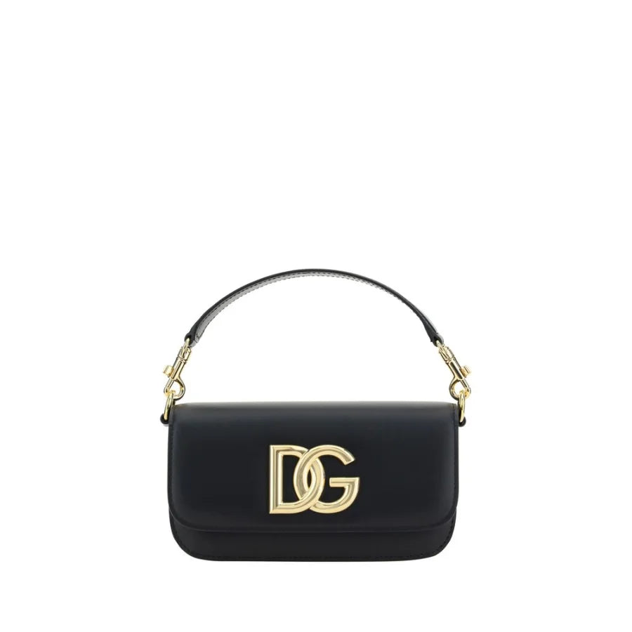 Dolce & Gabbana Black Calf Leather Bos Taurus Handbag