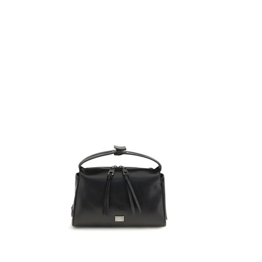 Dolce & Gabbana Black Calf Leather Bos Taurus Handbag