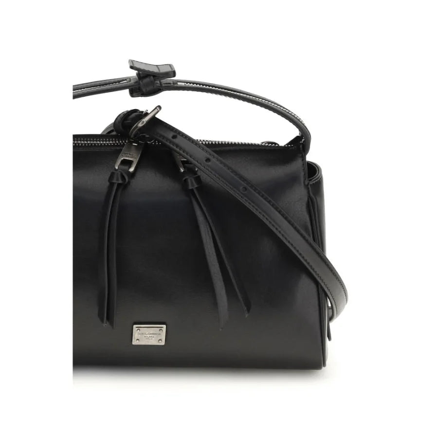 Dolce & Gabbana Black Calf Leather Bos Taurus Handbag